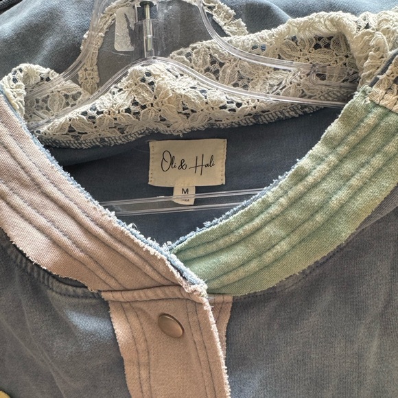 Women's Blue Floral Hoodie - Picture 7 of 7